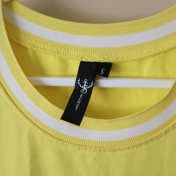 Top Secret Yellow White Shirt Dress Mickey Mouse Rhinestone Women's Small Disney - Picture 4 of 4